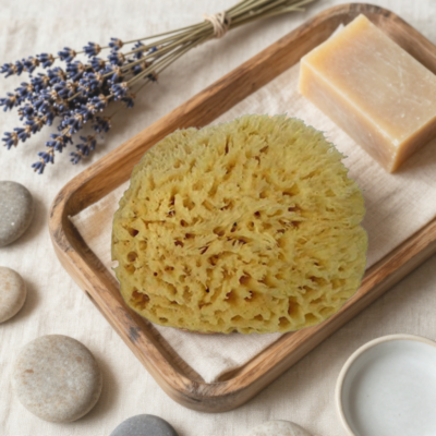 Natural Sea Wool Sponge (6–7″) Ultra Soft, Rich Lather Bath & Shower Sponge
