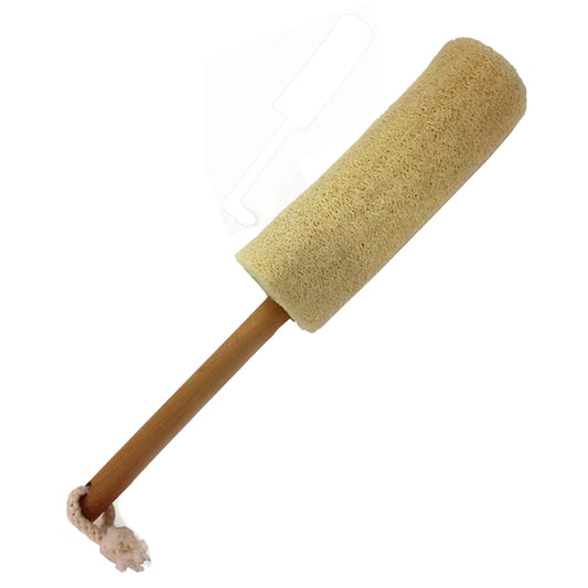 Natural Loofah Back Brush on a Stick β 6β³ Loofah Head with 8β³ Wooden Handle β Exfoliating Back Scrubber for Smooth, Refreshed Skin for Men and Women