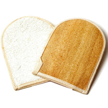 Load image into Gallery viewer, NATURAL LOOFAH EXFOLIATING BATH MITT W/TERRY BACK