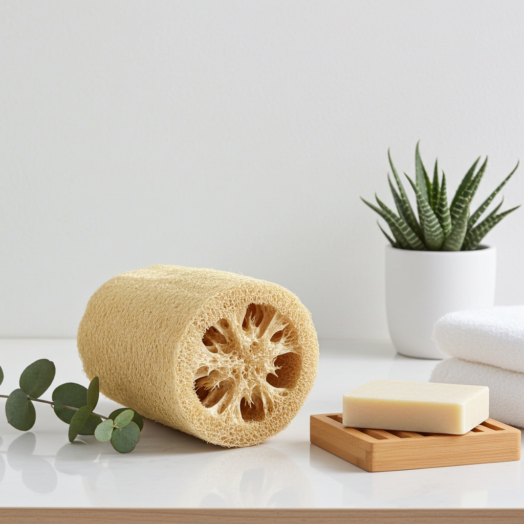 Natural Loofah Sponge (6″, 3-Pack) | Firm Exfoliation Bath & Shower Sponges for Full-Body Cleansing