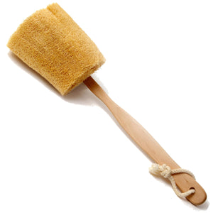 ULTIMATE LOOFAH BACK BRUSH WITH DETACHABLE WOODEN HANDLE “NATURAL RENEWABLE RESOURCE”