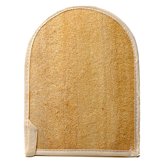 Natural Loofah Mitt with Terry Back | Firm Exfoliation Glove for Bath & Shower Deep Cleansing